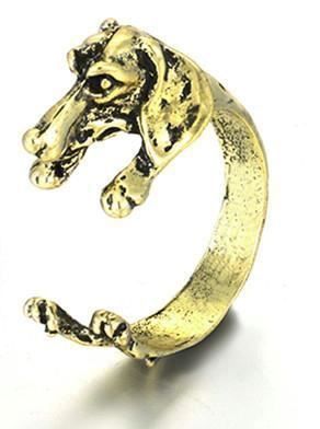Anelli: FINGERRING DACKEL, GOLDFARBEN NEU – Nuovo e nell'imballaggio originale da Bad Ragaz venduto da Schtupsi 1