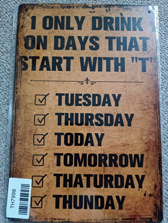 Schatzmix Blechschild 'Alkohol Cocktails Kneipe' – 20x30 Cm, Metall-Wanddekoration, Made In Germany