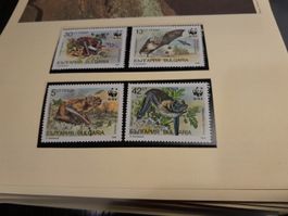 WWF Bulgarie: Set de 4 timbres chauves-souris rares!