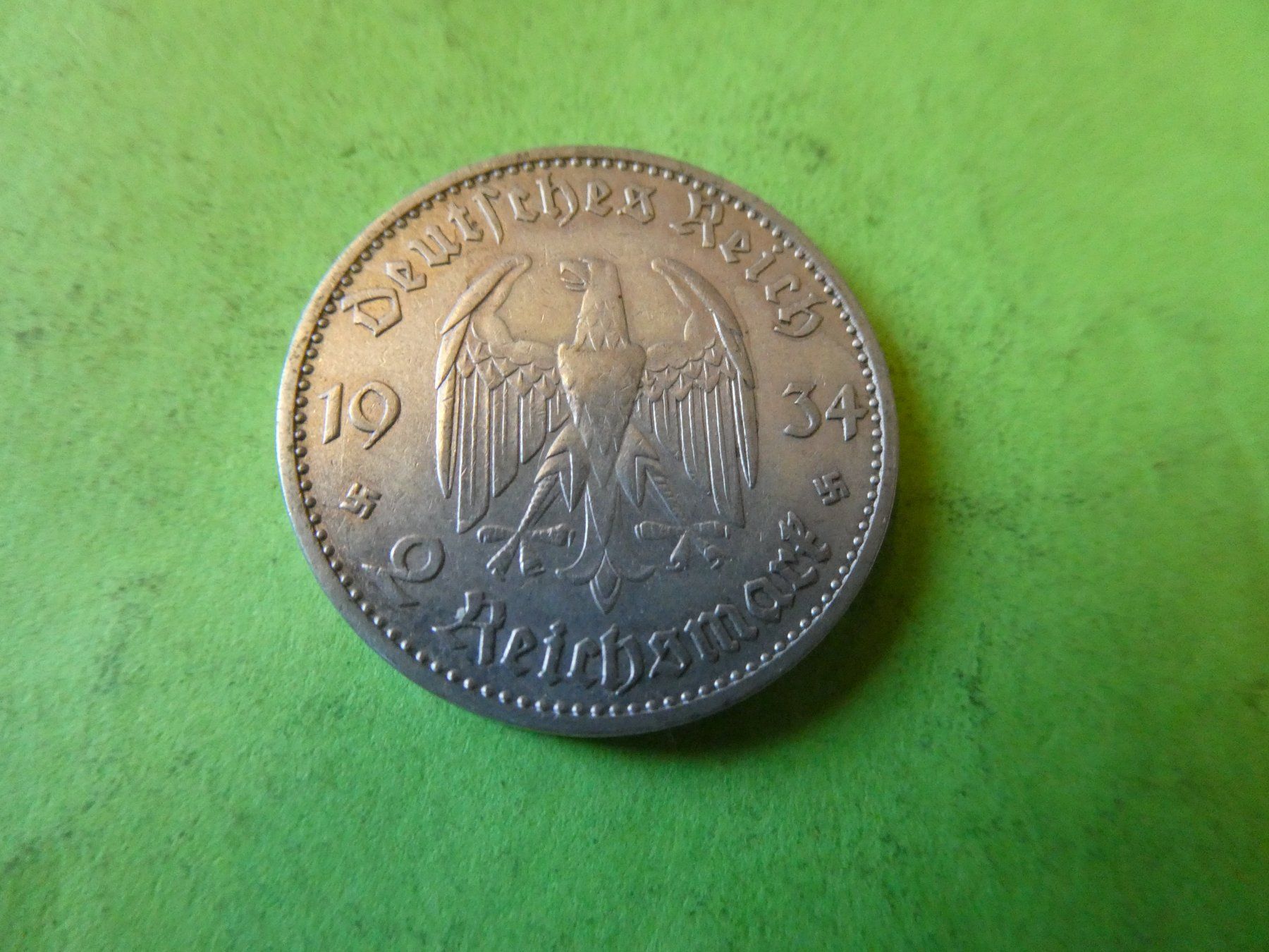 Tutti le monete: Dt. Reich 1934 D, 2 Reichsmark - Silber – Usato da Hinterforst venduto da Rohusri 1