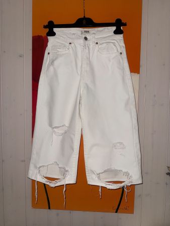 weiße Jeans Mom   Bermuda-Jeans Gr.34