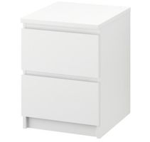 2x Ikea Malm Nachttisch Weiss 2 Schubladen guter Zustand