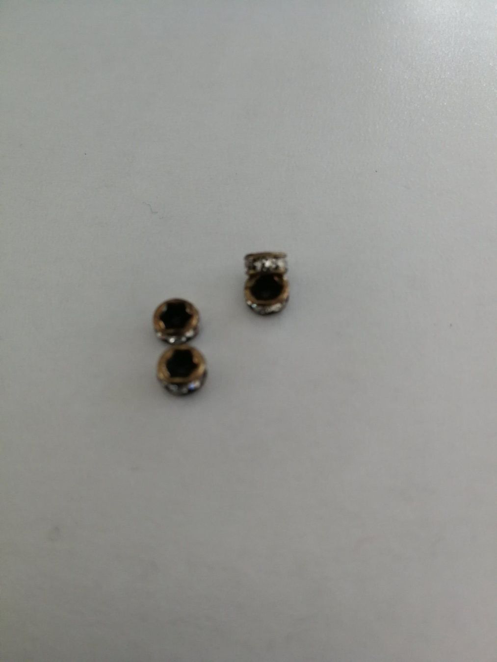 Perlen (unechte): 3 Strass Rondellen altvergoldet 4mm – Neu (gemäss Beschreibung) aus Alpnachstad von perlengaby 1