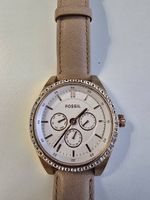 Fossil Uhr altrosa mit Strass