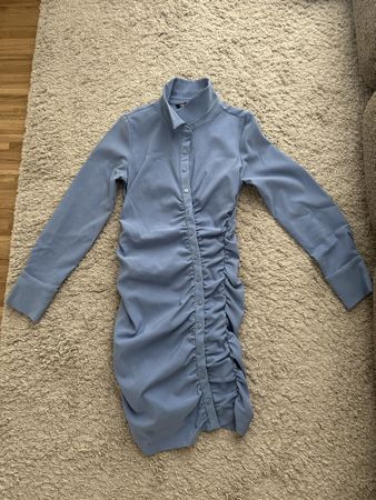 Zara Kleid blau Grösse M mit Raffung guter Zustand
