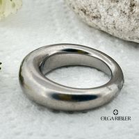 Massiver Ring Edelstahl - matt - Grösse 56