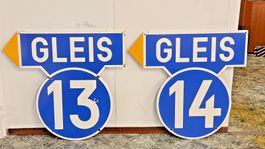 SBB Gleistafeln „GLEIS 13 + 14“ – Zürcher Hauptbahnhof