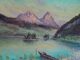 Lauerzersee gegen die Mythen und Insel Schwanau J.M.Erni