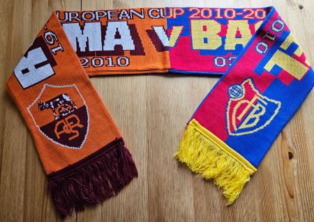 FC Basel vs. AS Roma 2010 Schal Fussball Fan FCB