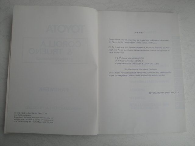 Libri: Toyota Handbuch Corolla & Trueno – Usato da Zollikerberg venduto da Kui 1
