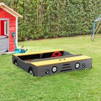 Sandkasten CAR aus Holz - Hellgrau - 120x120x20cm