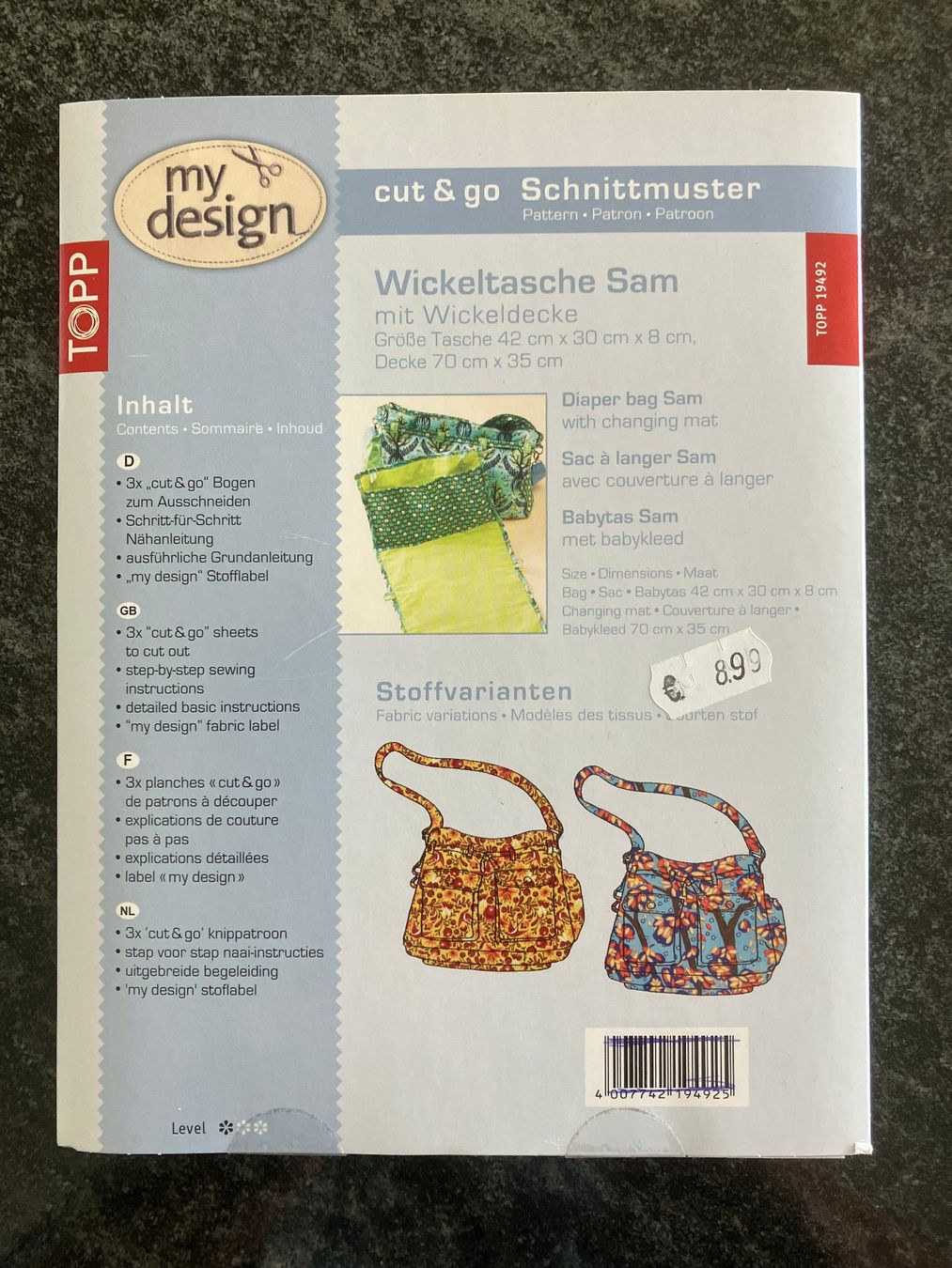 Cartamodelli: Schnittmuster: Wickeltasche Sam mit Wickeldecke – Nuovo (secondo la descrizione) da Biberstein venduto da Luchtis 1