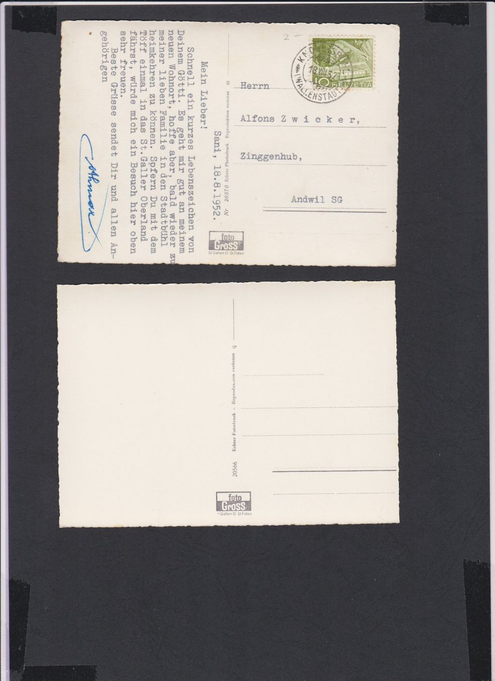 Cartoline postali: Wallenstadtberg  Wallenstadt   :   9 alte Ansichtskarten – Usato da Vitznau venduto da Ropaku 5