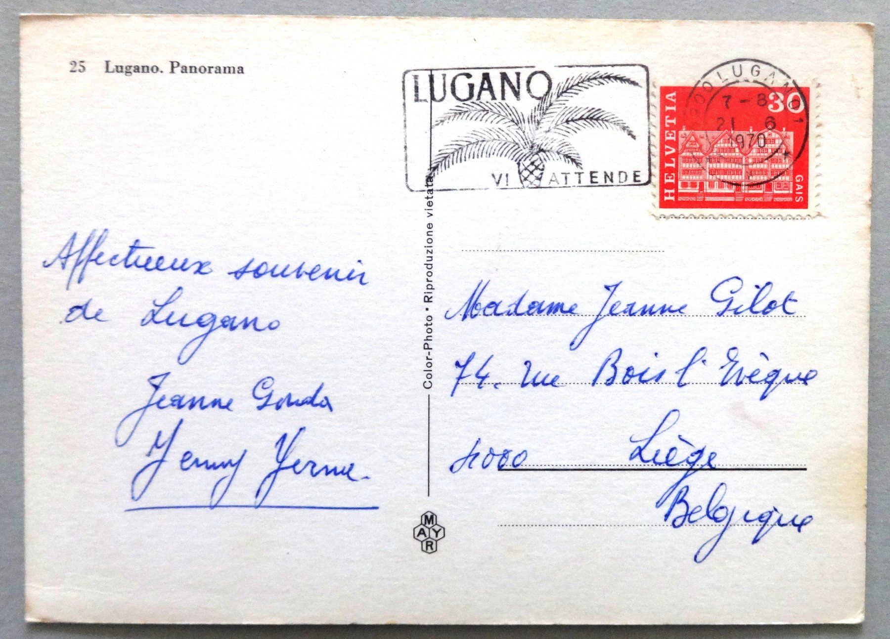 Cartes postales: Lugano - Panorama – D'occasion à Fétigny par Billy2miny 1