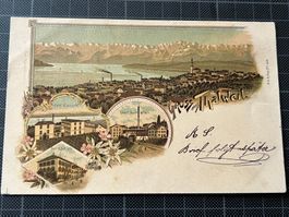 Lithokarte - Gruss aus Thalweil, Thalwil, 1898