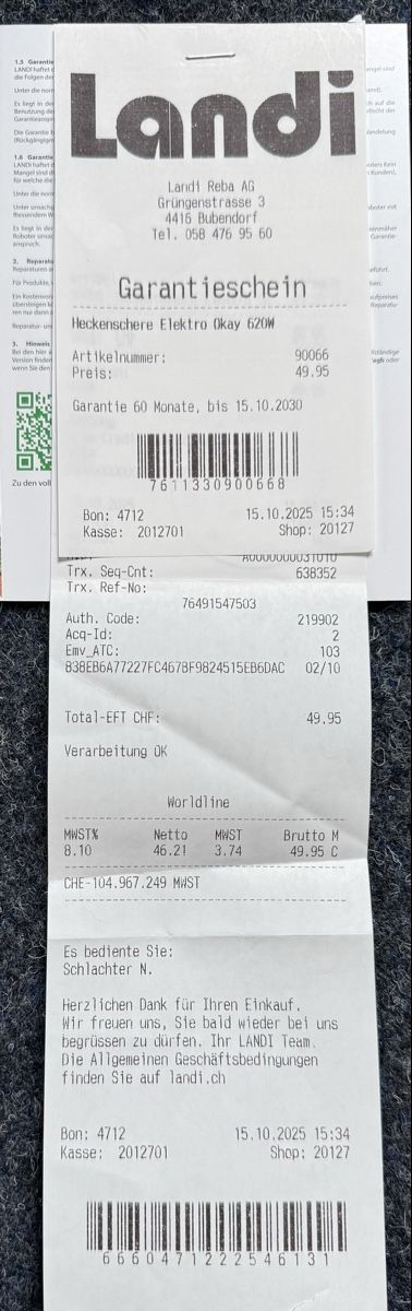 Tutte le macchine: Elektro Heckenschere Okay  – Usato da Reigoldswil venduto da pet_dj8f 3
