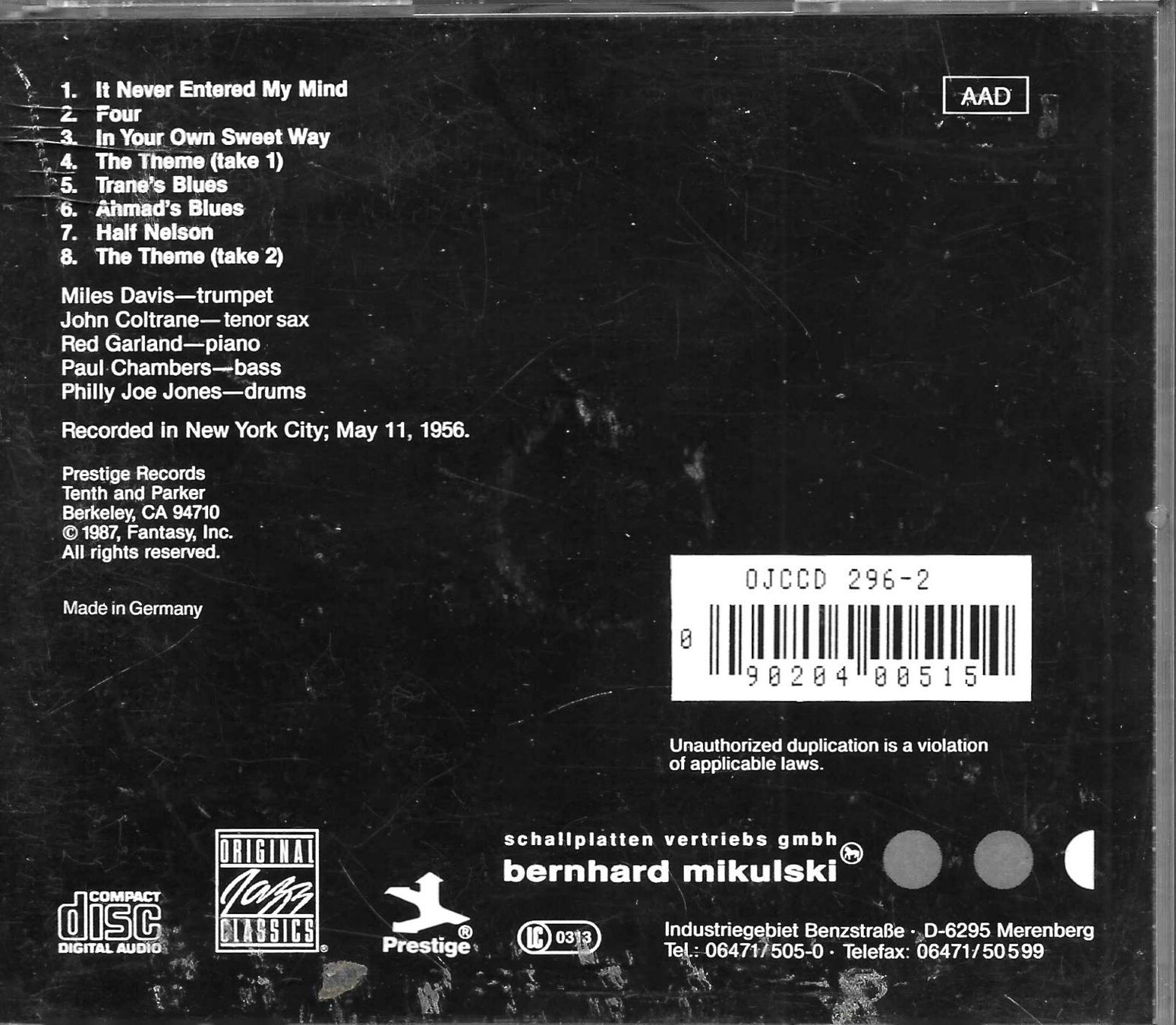CDs: Miles Davis - Working With The Miles Davis Quintet – Gebraucht aus Savagnier von Ne2065 1