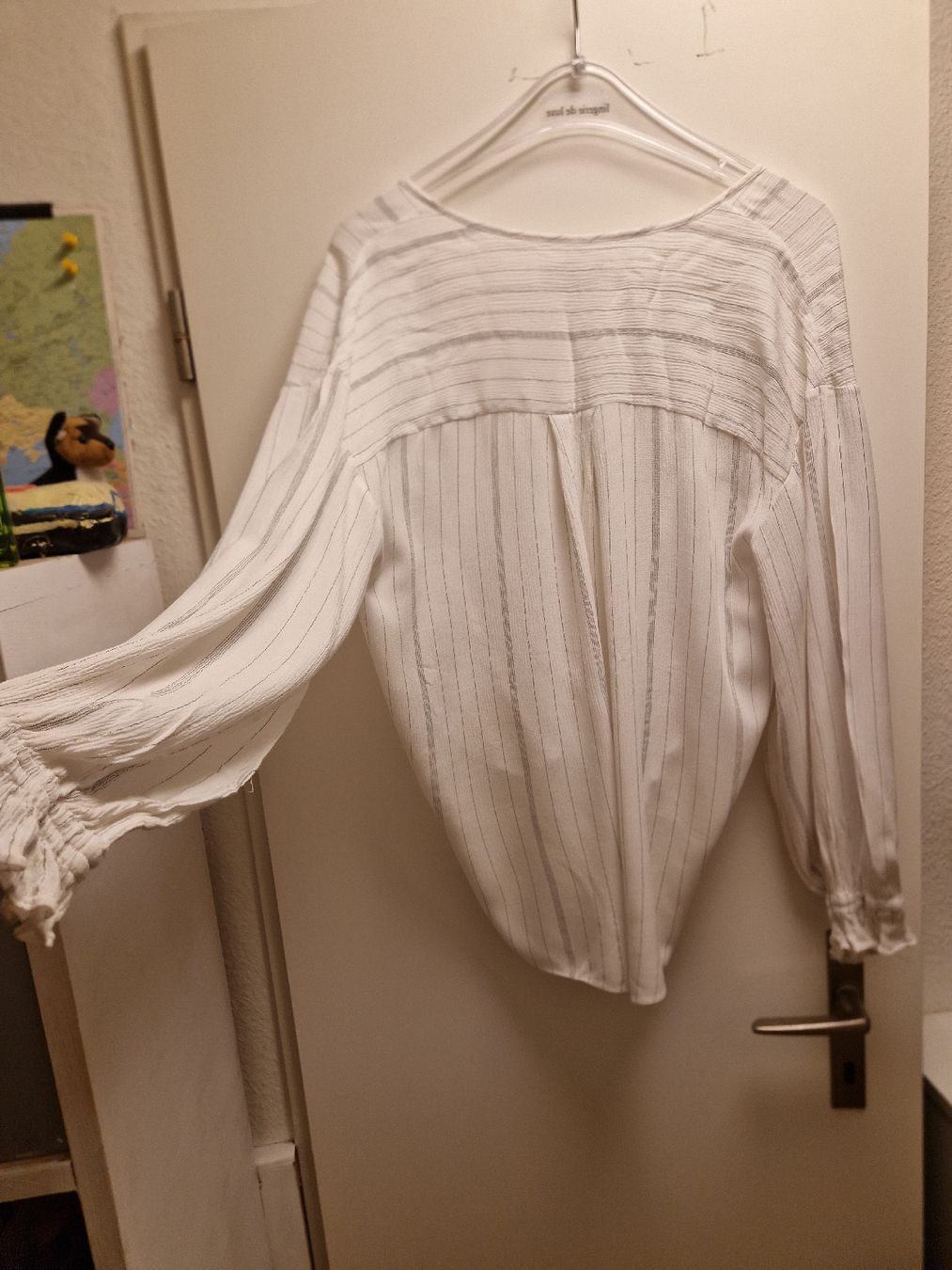 Allsaints Camicette: AllSaints Bluse, Wickeloptik, weiss gestreift – Usato da Binningen venduto da Daja75 1