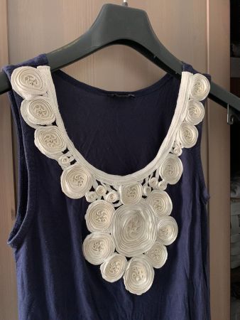 H&M Shirt Navy Blau mit tollem Ausschnitt Größe M