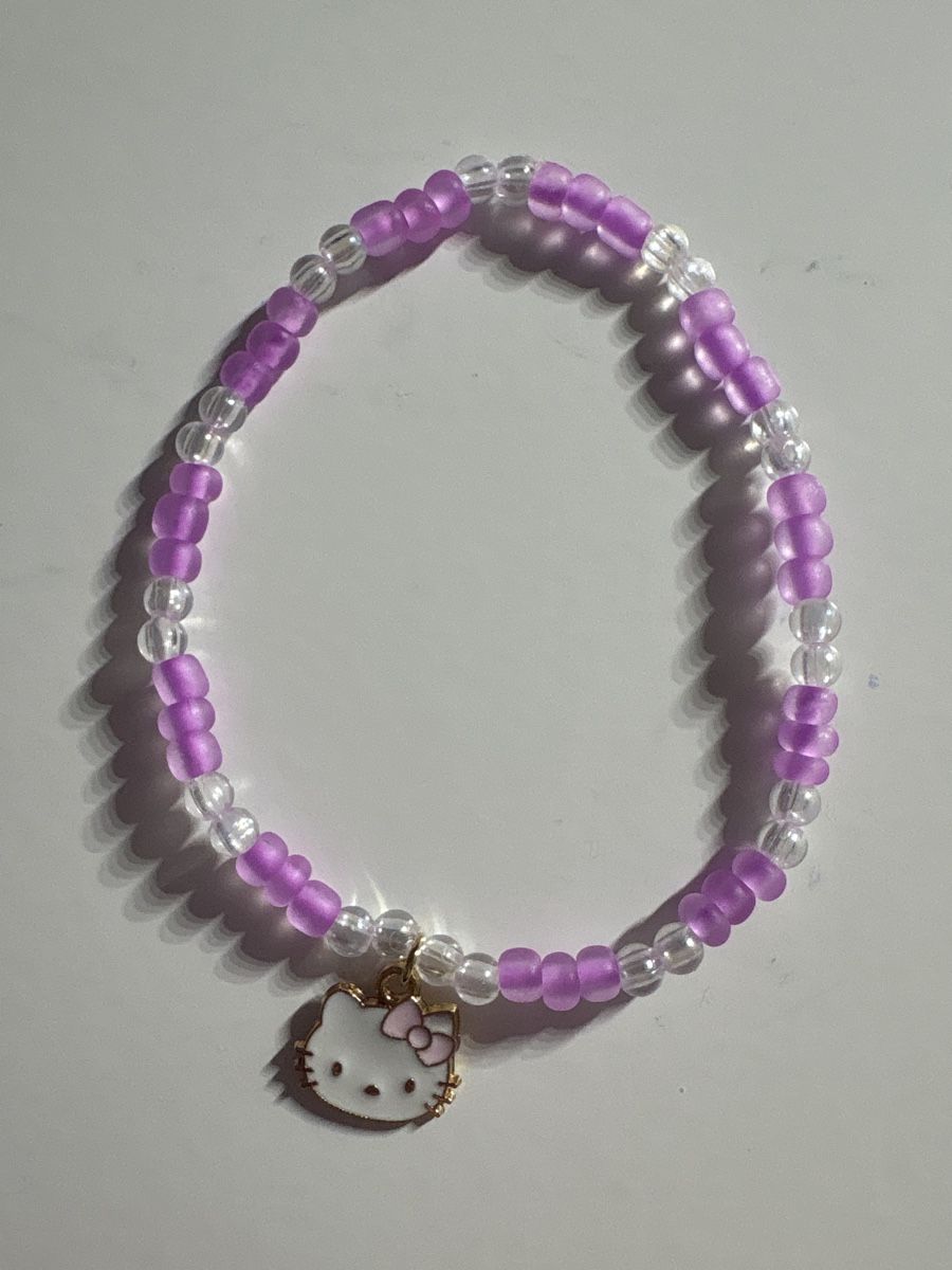 Bracciali & Braccialetti: Süsses Hello Kitty Armband, Lila/Weiss, Accessoire – Nuovo (secondo la descrizione) da Winterthur venduto da nik_pr58 3