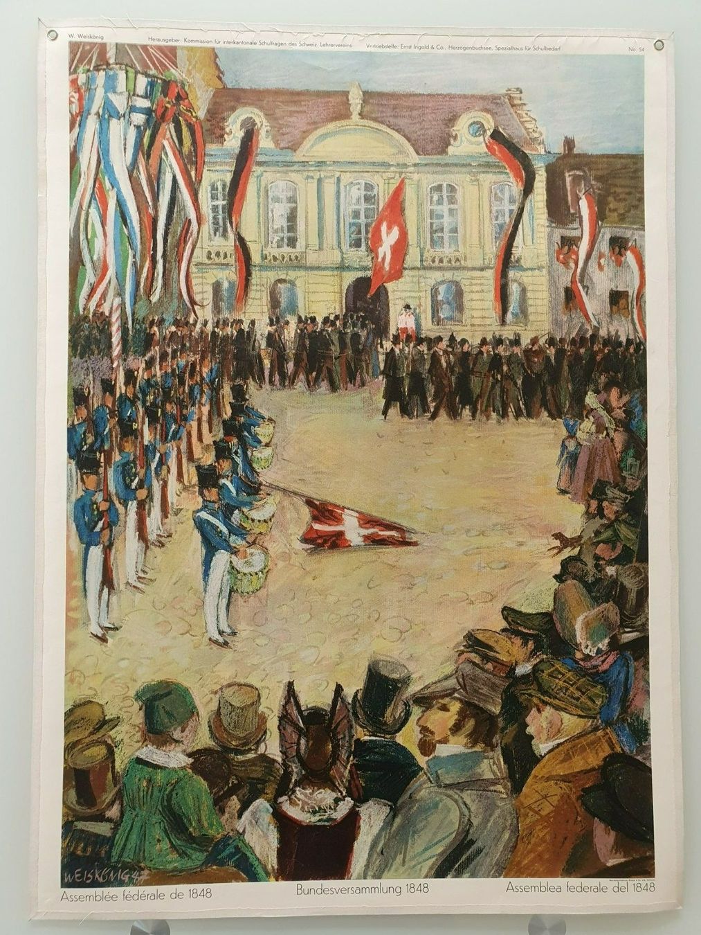 Foto & Immagini: Schulwandbild Nr. 54 Bundesversammlung 1848 – Usato da Fribourg venduto da YannDuc