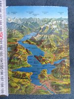 VIERWALDSTÄTTERSEE PANORAMA RELIEF VOGELSCHAU AK LU