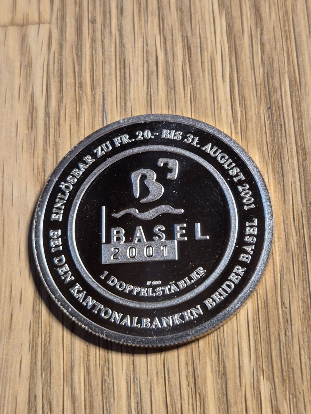 Medaillen: Basel Doppelstäbler 2001 - 25 Gramm Feinsilber Stgl. – Neu (gemäss Beschreibung) aus Mels von Goldenfalcon