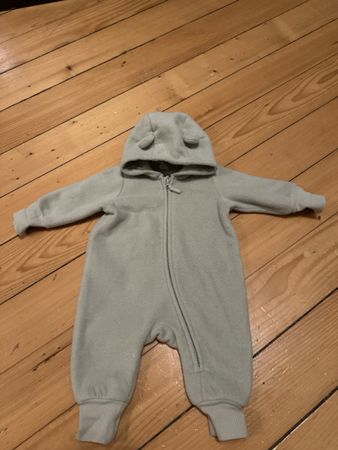 Baby Fleece Overall H&M mit Kapuze türkis Grösse 62