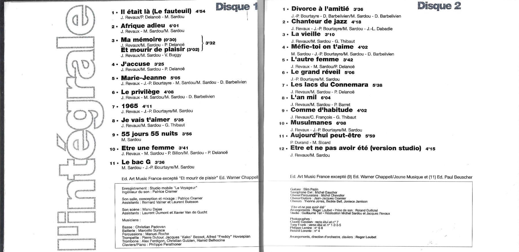 CD: Michel Sardou 2 CD's - Bercy 93 CD Livret – Usato da Savagnier venduto da Ne2065 1