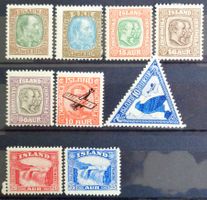 ISLAND : 9 timbres neufs * des années 1902 à 1931