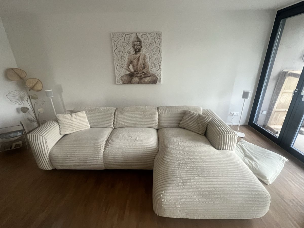 Divani: Grosses Ecksofa grob gerippter Cord – Usato da Thun venduto da surfbeach 1