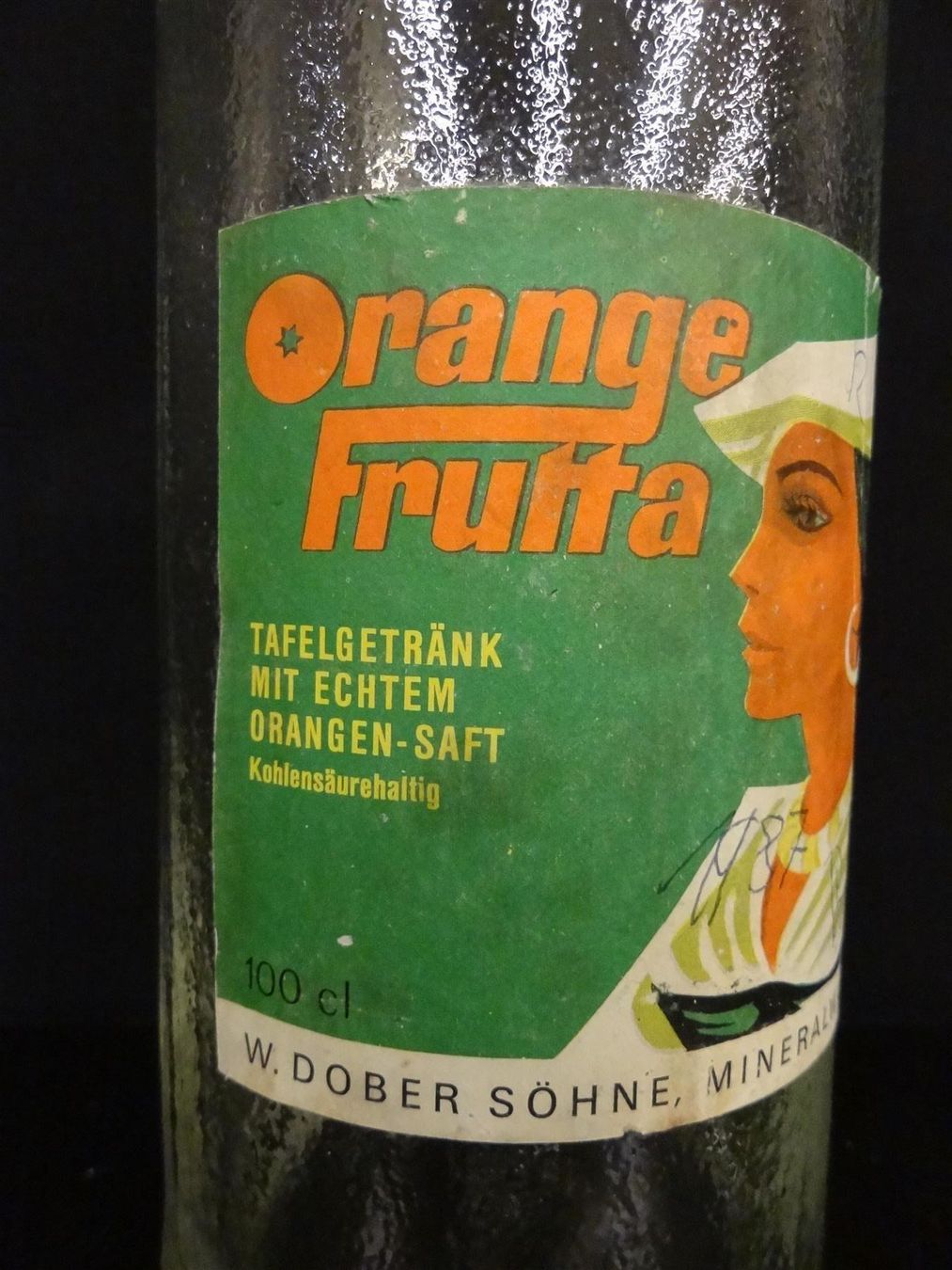 Bottiglie: alte Flasche ORANGE FRUTTA DOBLER 1969 – Usato da Kerzers venduto da Flaschenposten 3