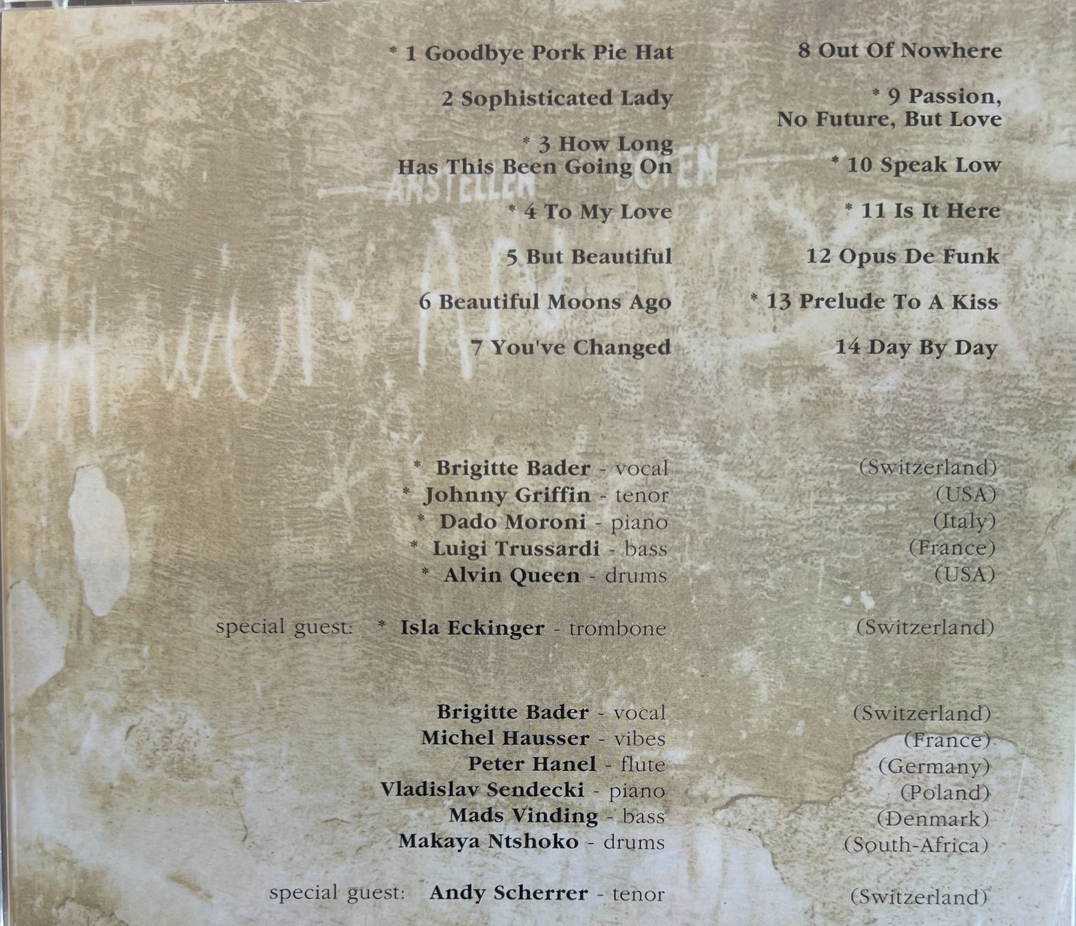 CD: BRIGITTE BADER meets Johnny Griffin / Passion, No Future – Usato da Bischofszell venduto da kustavi 1