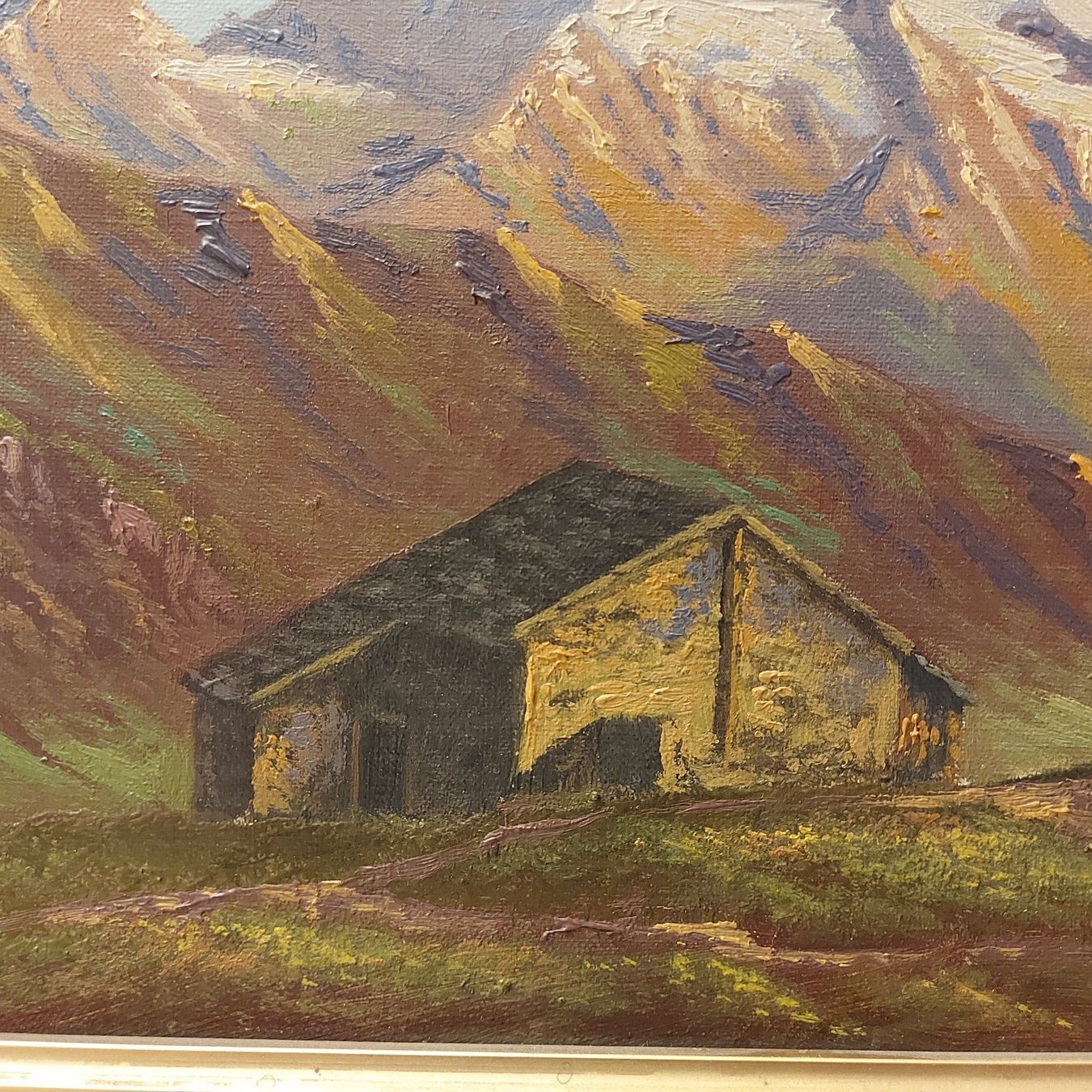 Gemälde: Gemälde "Monte Rosa" 34x40cm 1929   B.53# – Gebraucht aus Grenchen von swiss.antiques 1