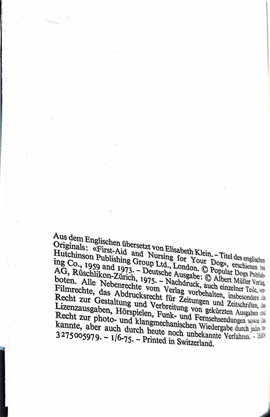 Libri: Edgson F. A., Kranker Hund - was tun? – Usato da Sarnen venduto da Livres 2