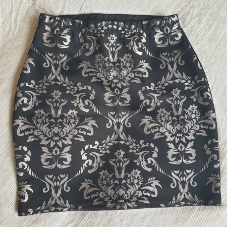 🐸 *NEU* JUPE / ROCK / MINI / MINIROCK SCHWARZ SILBER XS