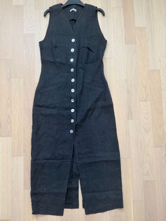 Kleid aus Leinen  dunkelgrau Gr. 40 (eher 36/38) Sommerkleid