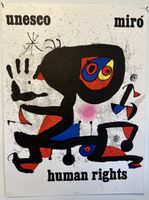 Joan Miro Original Litho- Plakat UNESCO Human Rights 1978