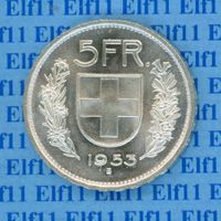 CHF___5.00 1953 unz-stgl  5 Franken