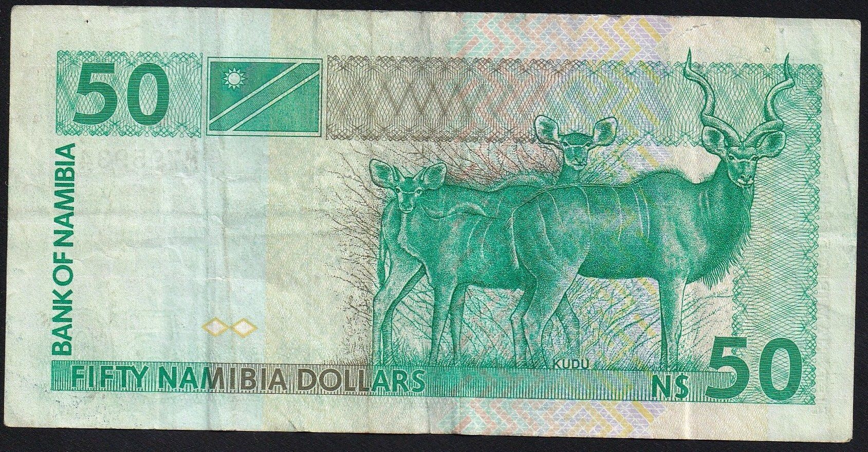 Banconote: Namibia 50 Dollars 1993 – Usato da Brugg AG venduto da banknoten_muesli 1