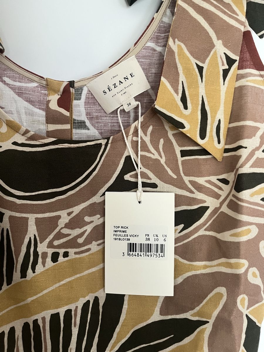 Sezane Top: Sézane Rick Top Imprimé Feuilles Vicky – Nuovo e nell'imballaggio originale da Oberarth venduto da pau_h8rf 3