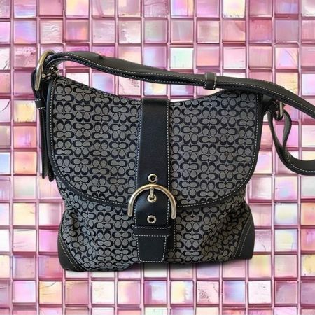 Vintage Coach monogram bag black