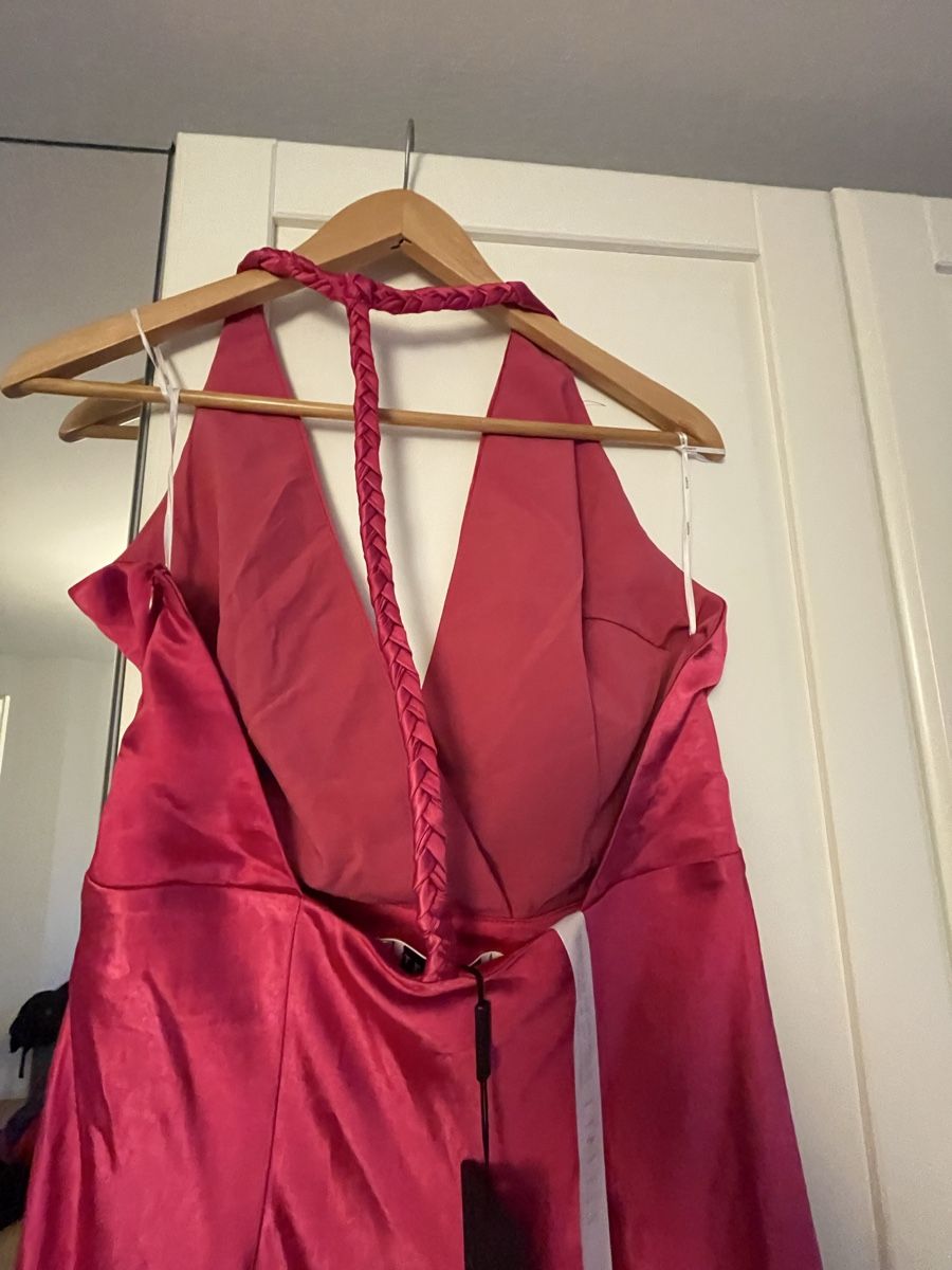 Vestiti: Pink satin halter neck maxi dress – Nuovo e nell'imballaggio originale da Rüschlikon venduto da IDOULA 2