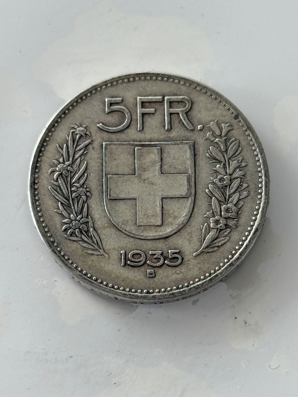 Alle Münzen: 5 Franken 1935  Silber – Gebraucht aus Wallisellen von SWISS_SILVER1 1