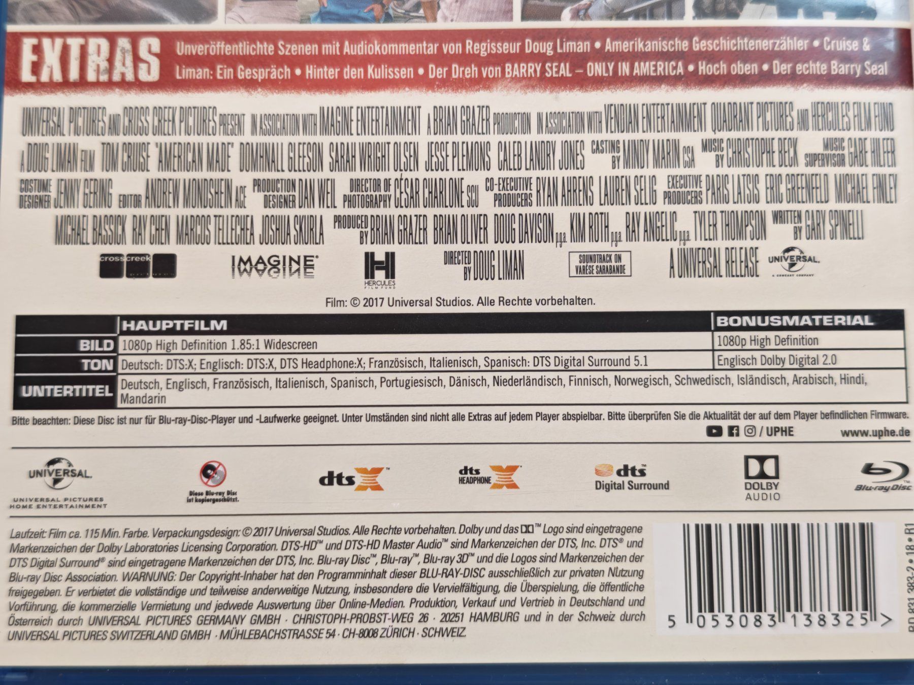 Alle DVDs: Barry Seal - Only in America – Gebraucht aus Liestal von Kratzilla 3