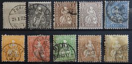 Schweiz Kat. 28-36 gest. 1862 Kat. 823 Fr.
