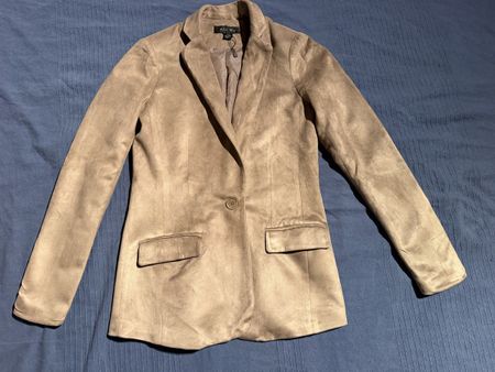Blazer femme AMISU beige effet daim – Taille 36