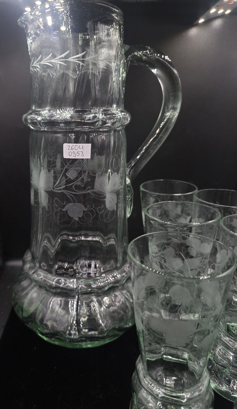 Caraffe: Antiker Wasser / Weinkrug mit 6 Gläser – Usato da Rorschacherberg venduto da snOOpydOg11 1