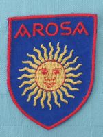 Vintage Badge Wappen AROSA Sonne ST. GALLER STICKEREI