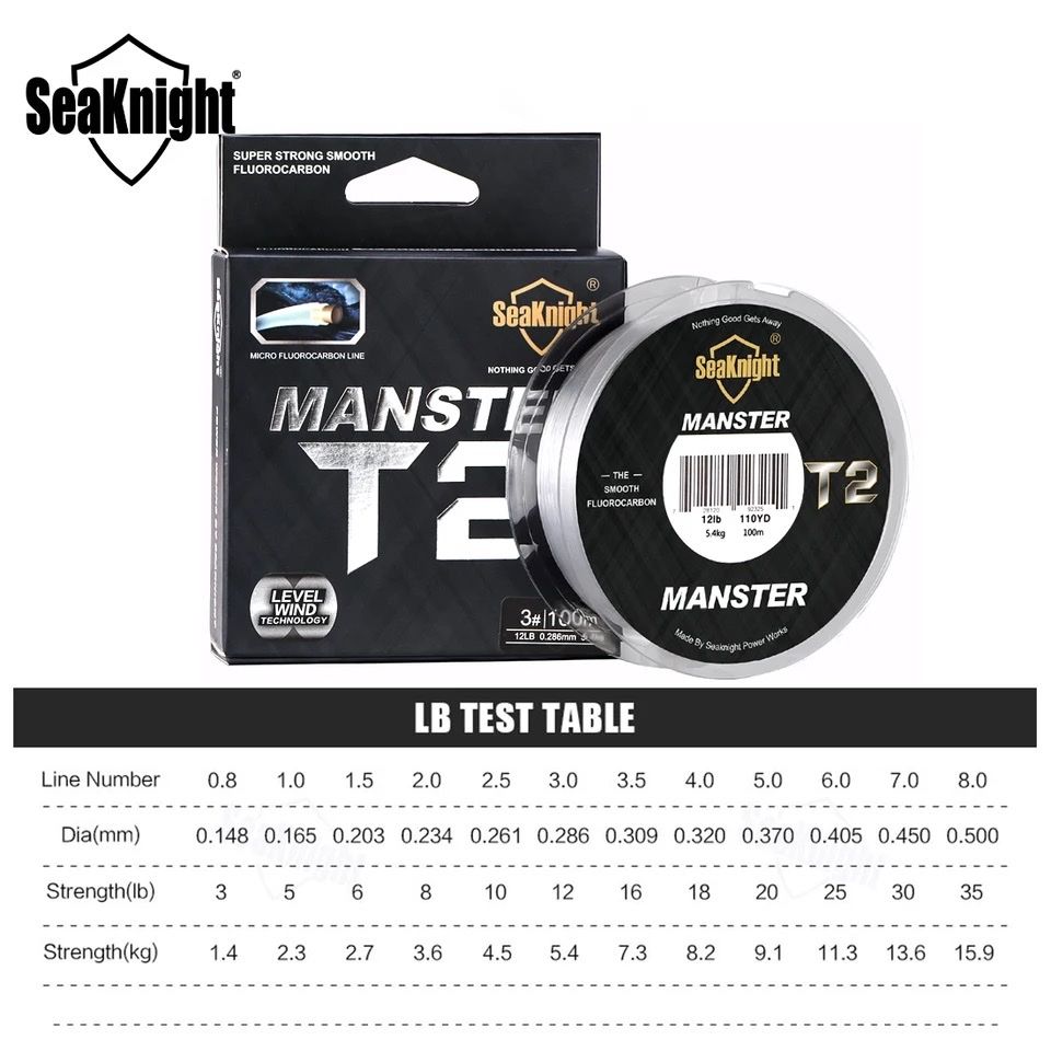 Schnüre: 100% Fluorocarbon Manster T2 100m Spule. 0.37mm oder 0.4mm – Neu und originalverpackt aus Arbon von Helmuth 2
